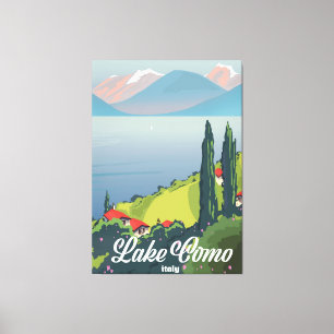 Comer See Italien Vintage Reiseposter Leinwanddruck