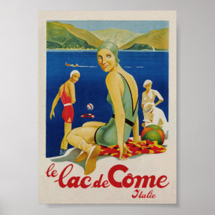 Comer See Italien Vintage Reiseposter Poster