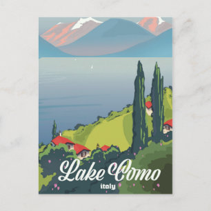 Comer See Italien Vintage Reiseposter Postkarte