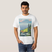 Comer See Italien Vintages Reiseplakat T-Shirt (Vorne ganz)