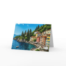 Comer See Italien Wasserfarbe