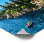 Comer See Italien Wasserfarbe Poster (Ecke)
