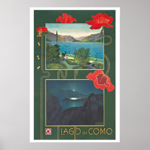 Comer See Lombardei Italien Vintage Reiseposter Poster