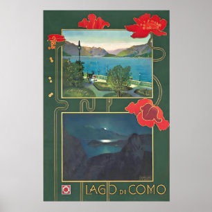 Comer See Lombardei Italien Vintage Reiseposter Poster