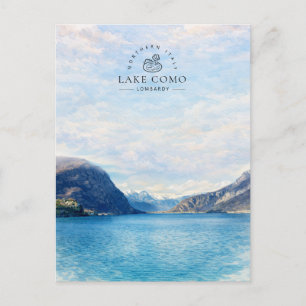 Comer See Lombardei Norditalien Aquarell Feiertagspostkarte