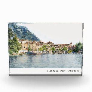Comer See Norditalien Wasserfarbe Italien Reisen Fotoblock