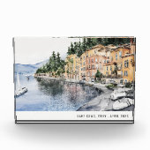 Comer See Norditalien Wasserfarbe Italien Reisen Fotoblock (Vorderseite)