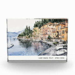 Comer See Norditalien Wasserfarbe Italien Reisen Fotoblock