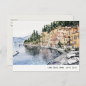 Comer See Norditalien Wasserfarbe Italien Reisen Postkarte (Vorne/Hinten)