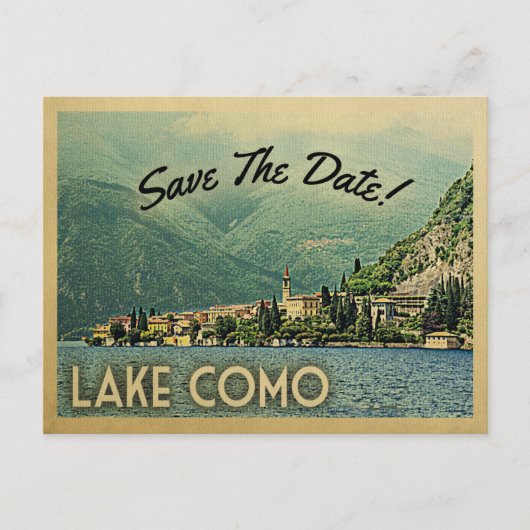 Comer See Save the Date Menaggio Italien Ankündigungspostkarte (Vorderseite)
