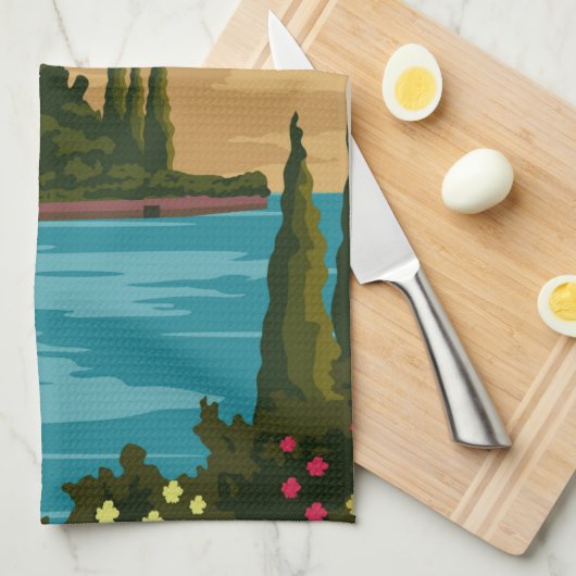 Comer See Vintag Italien Geschirrtuch (Viertel Falte)