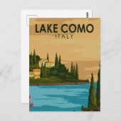 Comer See Vintag Italien Postkarte (Vorne/Hinten)