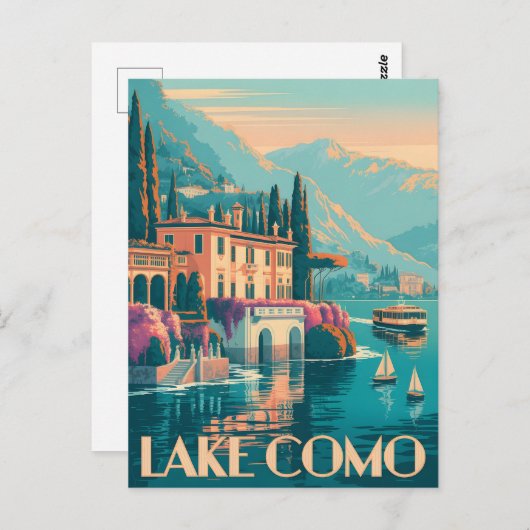 Comer See Vintag Postkarte (Vorne/Hinten)