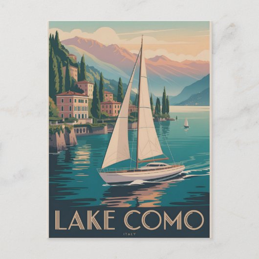 Comer See Vintage Postkarte (Vorderseite)