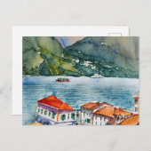 Comer See Wasserfarbe Postkarte (Vorne/Hinten)