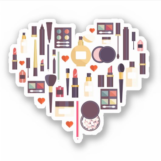 Comestics Heart Aufkleber (Vorderseite)