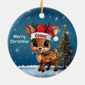Comet Baby Deer, Fawn, Doe, Reindeer🦌 🎄 Keramik Ornament (Hinten)