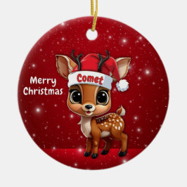 Comet Baby Deer, Fawn, Doe, Reindeer🦌 🎄 Keramik Ornament