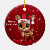 Comet Baby Deer, Fawn, Doe, Reindeer🦌 🎄 Keramik Ornament (Hinten)