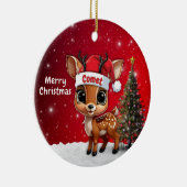 Comet Baby Deer, Fawn, Doe, Reindeer🦌 🎄 Keramik Ornament (Rechts)