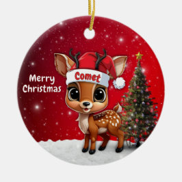 Comet Baby Deer, Fawn, Doe, Reindeer🦌 🎄 Keramik Ornament