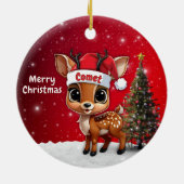 Comet Baby Deer, Fawn, Doe, Reindeer🦌 🎄 Keramik Ornament (Hinten)