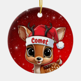 Comet Baby Deer, Fawn, Doe, Reindeer🦌 🎄 Keramik Ornament