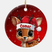 Comet Baby Deer, Fawn, Doe, Reindeer🦌 🎄 Keramik Ornament (Hinten)