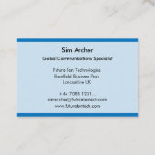 Comet Blue Pattern Business Card Visitenkarte (Rückseite)
