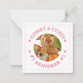 COMET CUPID REINDEE 2,5" Square Flat Card Mitteilungskarte (Vorderseite)
