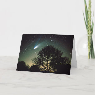 Comet Hale-Bopp und Tree Grußkarte Karte