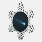 Comet in Night Sky Schneeflocken Zinn-Ornament (Rechts)