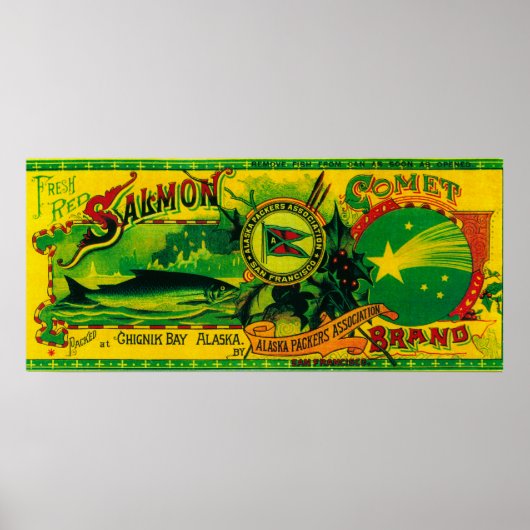 Comet Lachs Can LabelChignik Bay, AK Poster (Vorne)