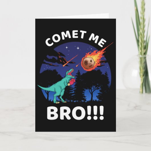 Comet Me Bro Funny Boxing T Rex Dinosaur Pun Extin Karte (Vorderseite)