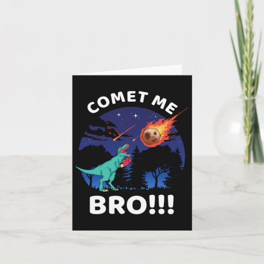 Comet Me Bro Funny Boxing T Rex Dinosaur Puppe Ext Karte (Vorderseite)