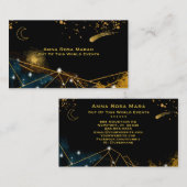 *~* Comet Moon Sacred Geometry Gold Glitzer Visitenkarte (Vorne/Hinten)