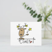 Comet Reindeer Tshirts und Geschenke Postkarte (Stehend Vorderseite)