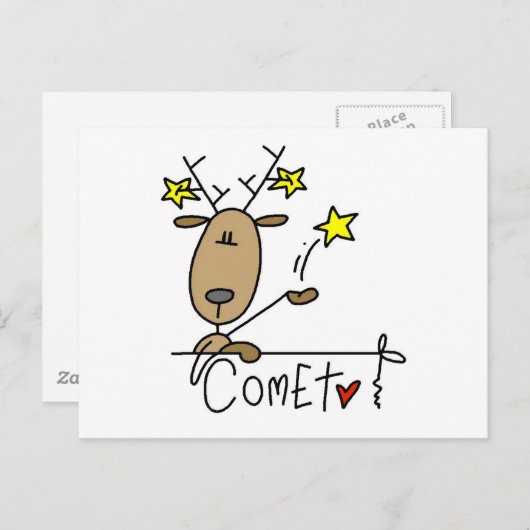 Comet Reindeer Tshirts und Geschenke Postkarte (Vorne/Hinten)