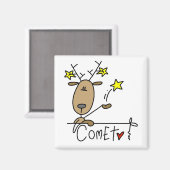 Comet Reindeer Weihnachtsgeschenke und Geschenke Magnet (Vorderseite/Rückseite)