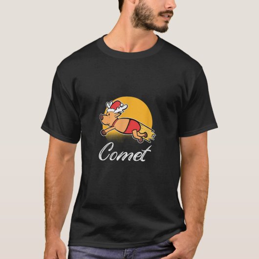 Comet Reindeer Weihnachtskostüm Ugly Christmas Sw T-Shirt (Vorderseite)