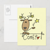 Comet-Rentier-T-Shirts und Geschenke Postkarte (Vorne/Hinten)