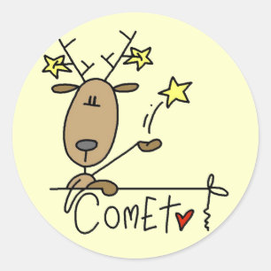 Comet-Rentier-T-Shirts und Geschenke Runder Aufkleber