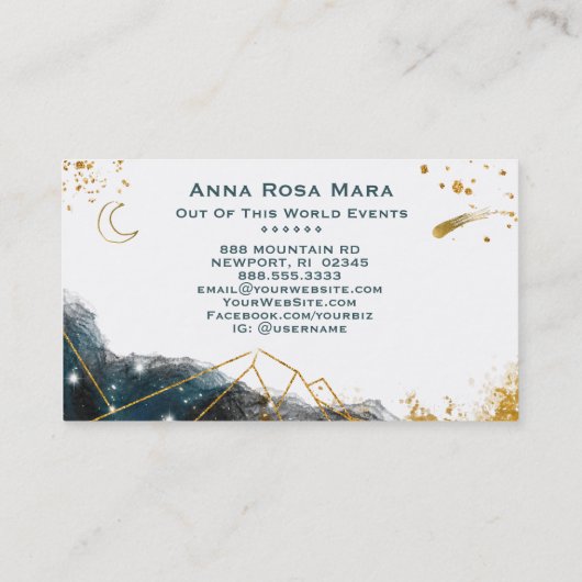 *~* Comet Sacred Geometry Moon Glitzer Visitenkarte (Rückseite)