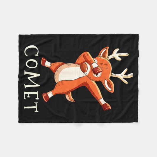 Comet Santas Reindeers Family Matching Outfit Chri Fleecedecke (Vorderseite (Horizontal))