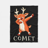 Comet Santas Reindeers Family Matching Outfit Chri Fleecedecke (Vorderseite)