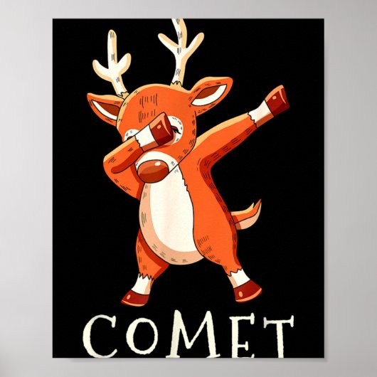 Comet Santas Reindeers Family Matching Outfit Chri Poster (Vorne)