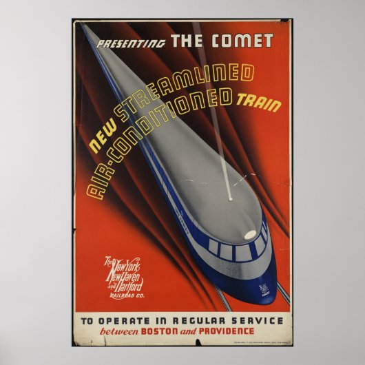 Comet Train Vintage Travel Poster und Retro Prints (Vorne)