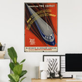 Comet Train Vintage Travel Poster und Retro Prints (Heimbüro)