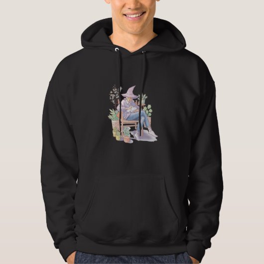 Comfi Girl Plants Cat Hoodie (Vorderseite)