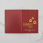 "Comfort and Joy" Red Foll Foil Holiday Card (Äußere Ablage)